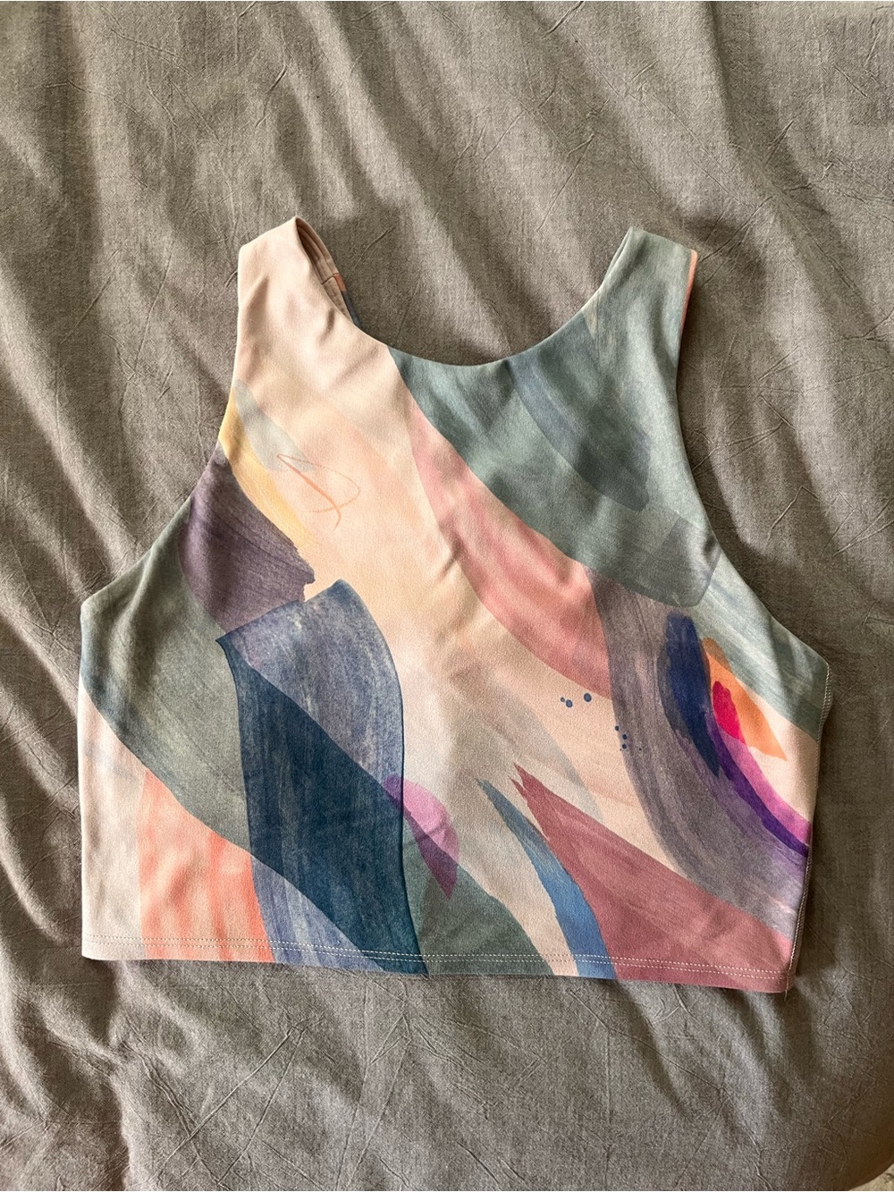 Abstract Watercolor Longline Sports Bra